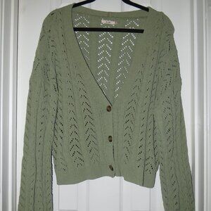 Olive Green Mi Ami Knit Cardigan